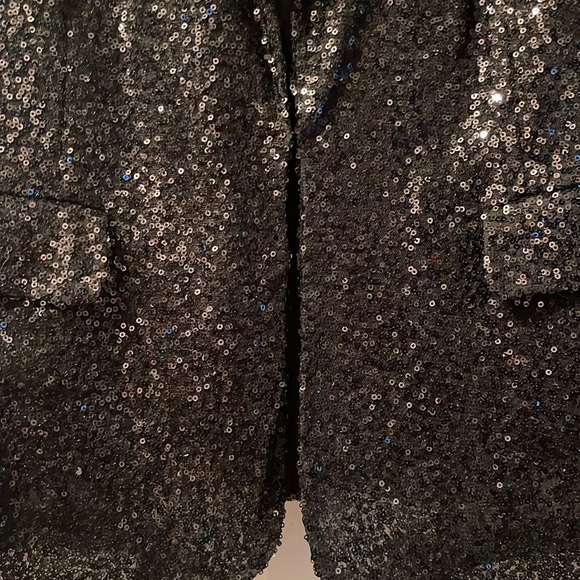 Sequin Open Front Shawl-Collar - Picture 5 of 10